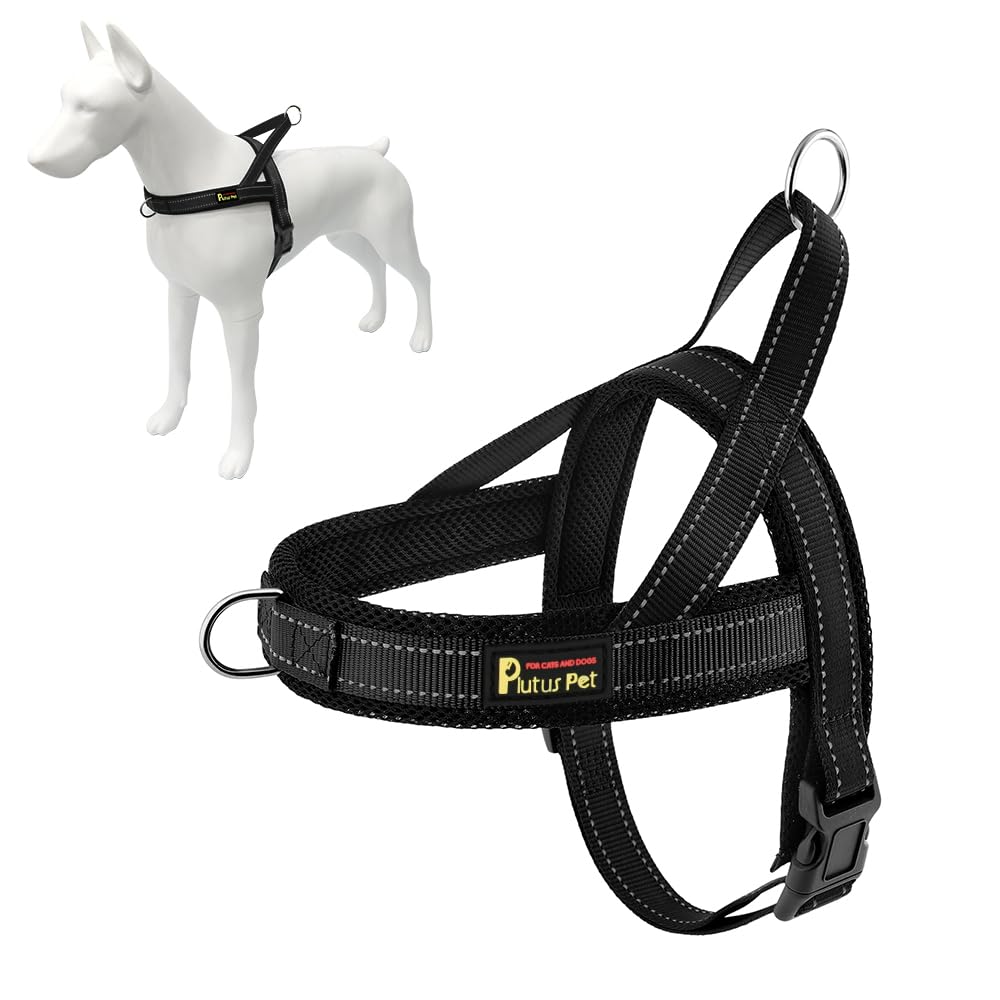 Plutus Pet No Pull Dog Harness with Breathable Mesh Padded, Adjustable Reflective Escape Proof Dog Harness, Quick Fit Dog Vest Harness for Small Medium Large Dogs(M, Beige)