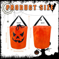 JXITON Halloween Drawstring Candy Bags Light up Multipurpose Halloween Trick or Treat Candy Bag with Pumpkin Smile Face Reusable Orange Goodie Bags for Kids(3 Pcs)