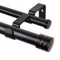 TONIAL 1 Inch Double Curtain Rods for Windows 66 to 120 Inch, Black, | Heavy Duty Dual Drapey Rod 32 to 144 Inch, Decorative Adjustable for Living Room, with Classic Finial, 33lbs Weight Capacity