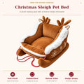 Christmas Dog Bed, Plush Santa Sleigh Sofa for Cats