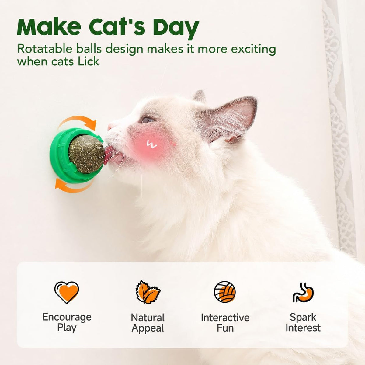 Potaroma Catnip Toys Balls 4 Pcs with Extra Cat Energy Ball