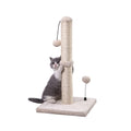 MECOOL 34” Tall Cat Scratching Post Premium Basics Kitten Scratcher Sisal Scratch Posts Trees with Hanging Ball for Indoor Cats, Beige