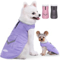 Dog Winter Coat for X-Large Dogs, Easy on Dog Snow Fleece Coat Velcro Waterproof Pet Puffer Jacket with Harness Hole Adjustable Reflective Quilted Pet Cold Weather Vest for Girl Female