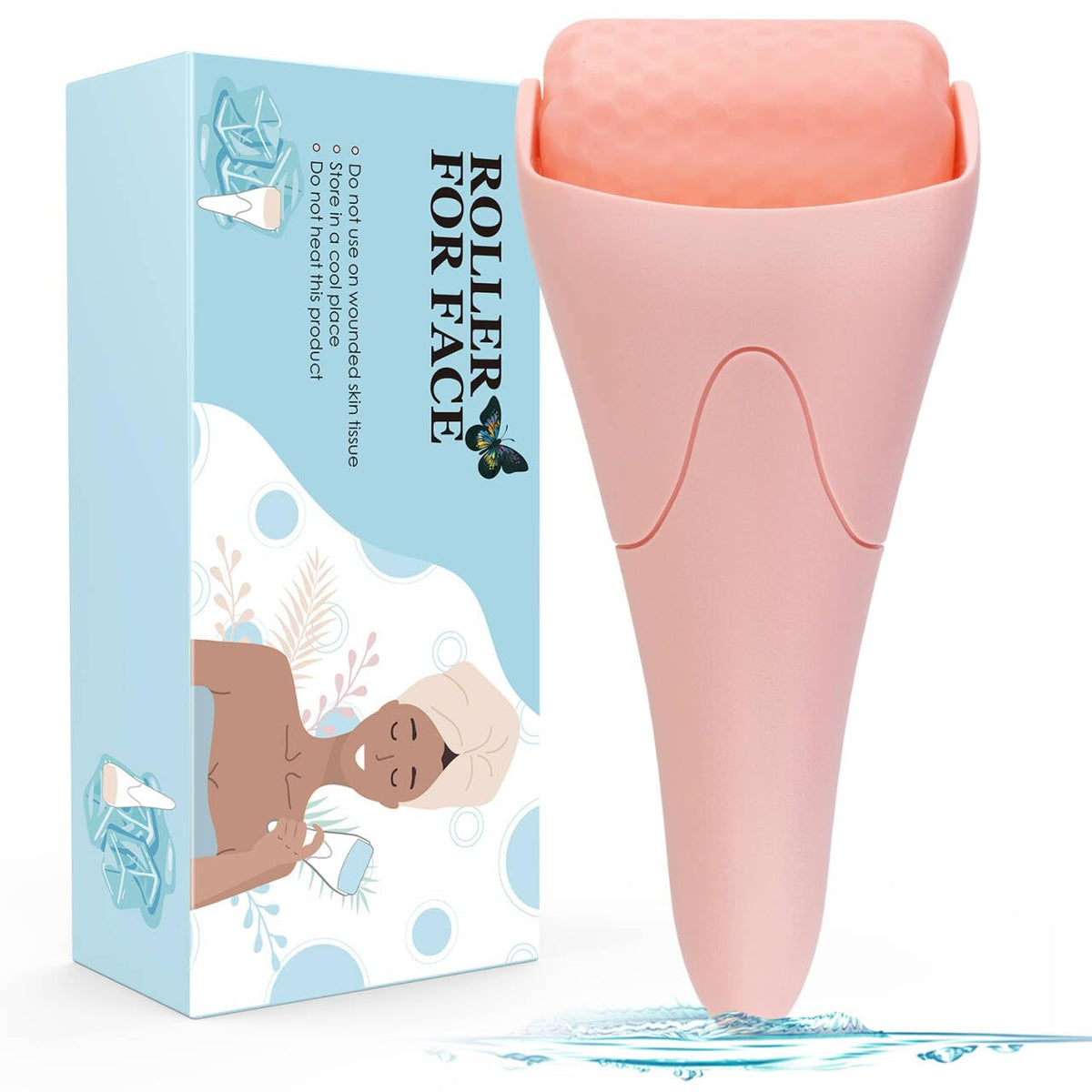 Fronnor Ice Roller for Face,Eyes,Facial Massager Tool,Soothing Skin Care Tool,Cooling Skincare Device for Puffiness,At-Home Spa Gift for Women