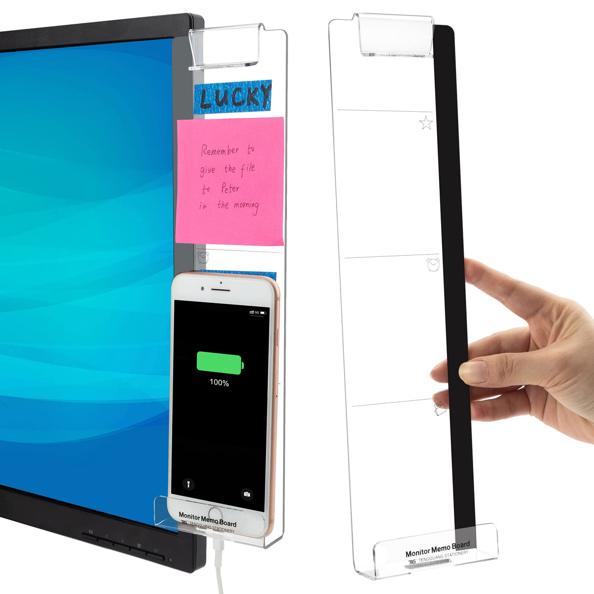 Office Desk Accessories 2pcs Computer Monitor Memo Board Office Supplies