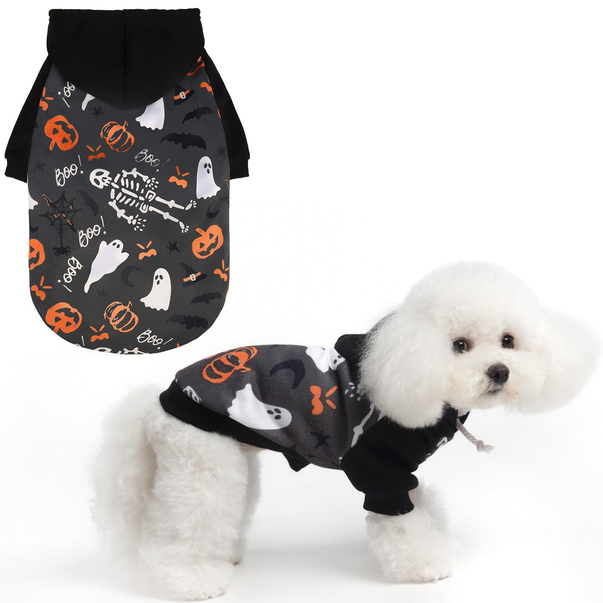 EXPAWLORER Fall Dog Hoodie,Soft Dog Sweater,Winter Autumn Fleece Sweatshirt with Pattern,Pet Clothes Outfits for Puppy,Cat, Small Medium Large Dogs