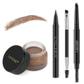 LAVONE Makeup Kit With Eyebrow Stamp Pencil, Waterproof Brow Pencil & Pomade, Eyeliner, Dual-ended Eyebrow Brush, Dark Brown