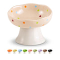 Orange Mushroom Cat Bowl, Elevated Ceramic Bowl for Cats