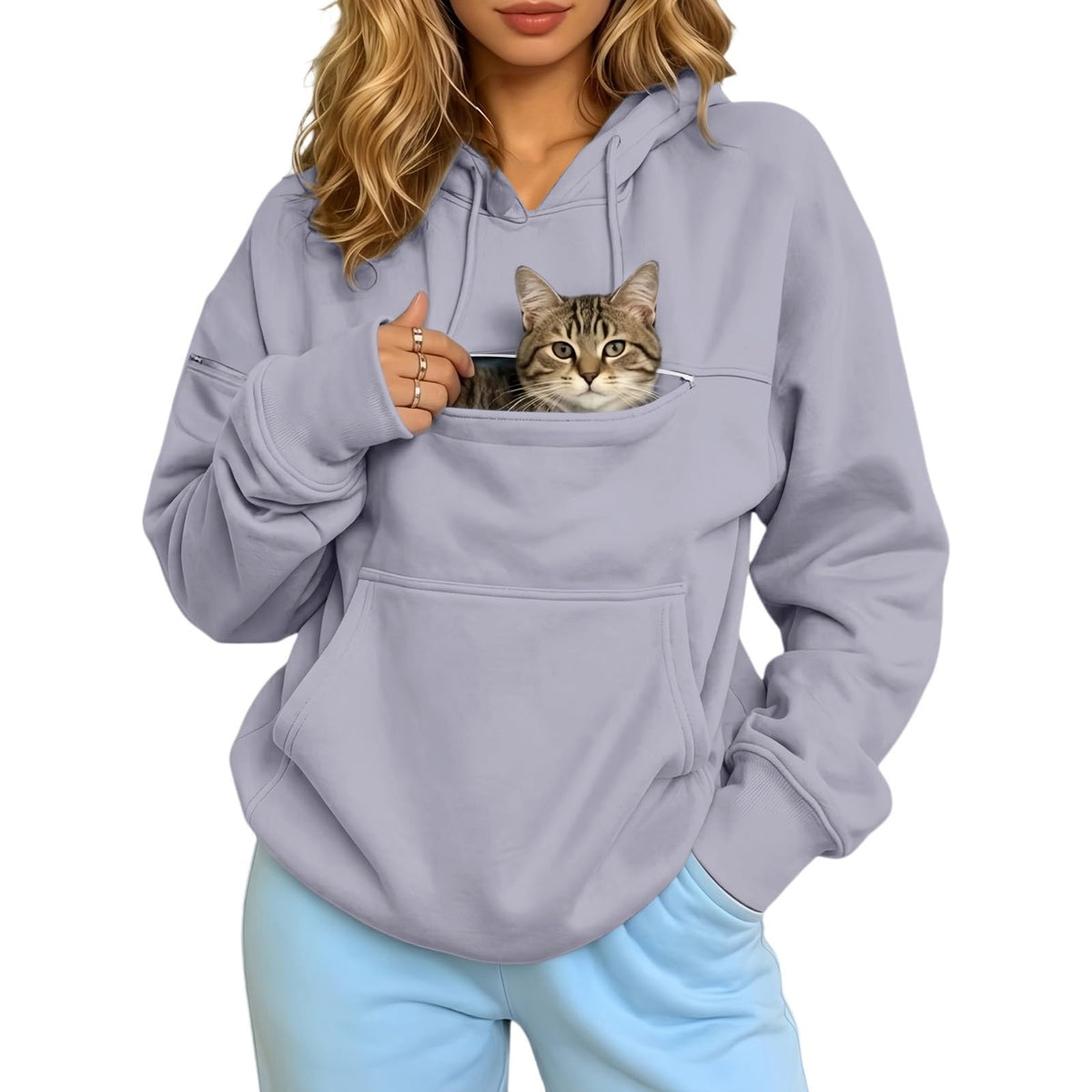 Pet Pouch Hoodie Cat Carrier Hoodies Dog Sweatshirts With Zipper Pockets