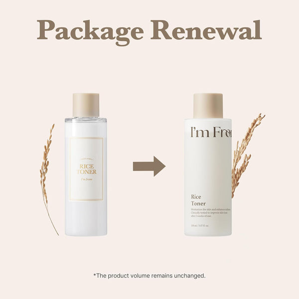I'm From Rice Toner, Korea Glow Milky Rice Toner, niacinamide, Glass&Dewy, Hydration, Calming, All Skin Types, Korean Skin Care 5.07fl.oz