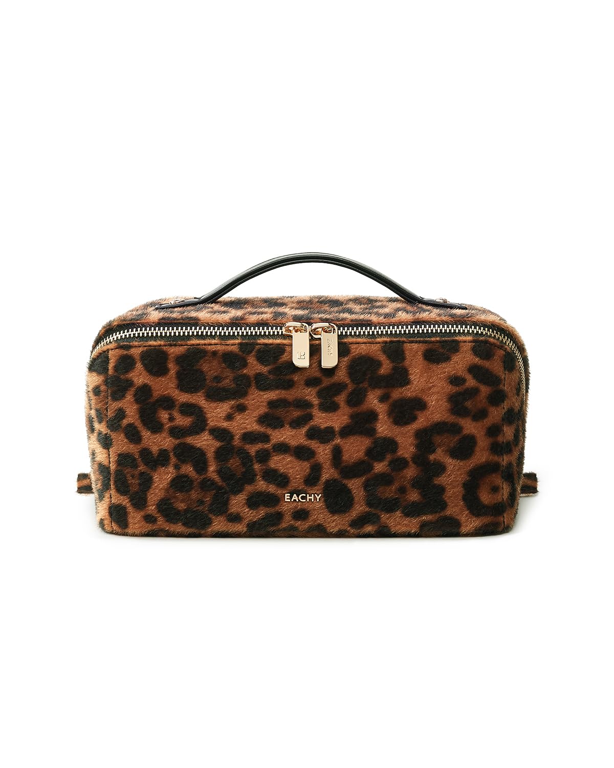EACHY Travel Makeup Bag, Large Capacity Cosmetic Bag for Women, Waterproof PU Leather, Flat Open Portable Toiletry Bag for Skincare, Brushes & Travel Essentials