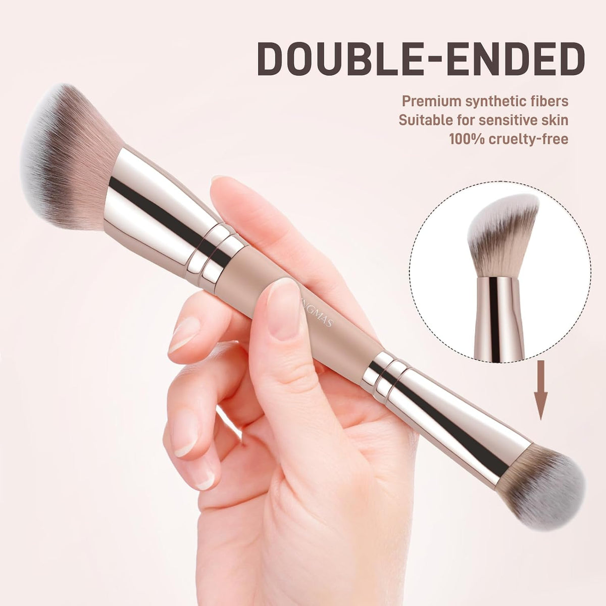 KINGMAS Foundation Brush, Dual-Ended Angled Concealer Makeup Brush