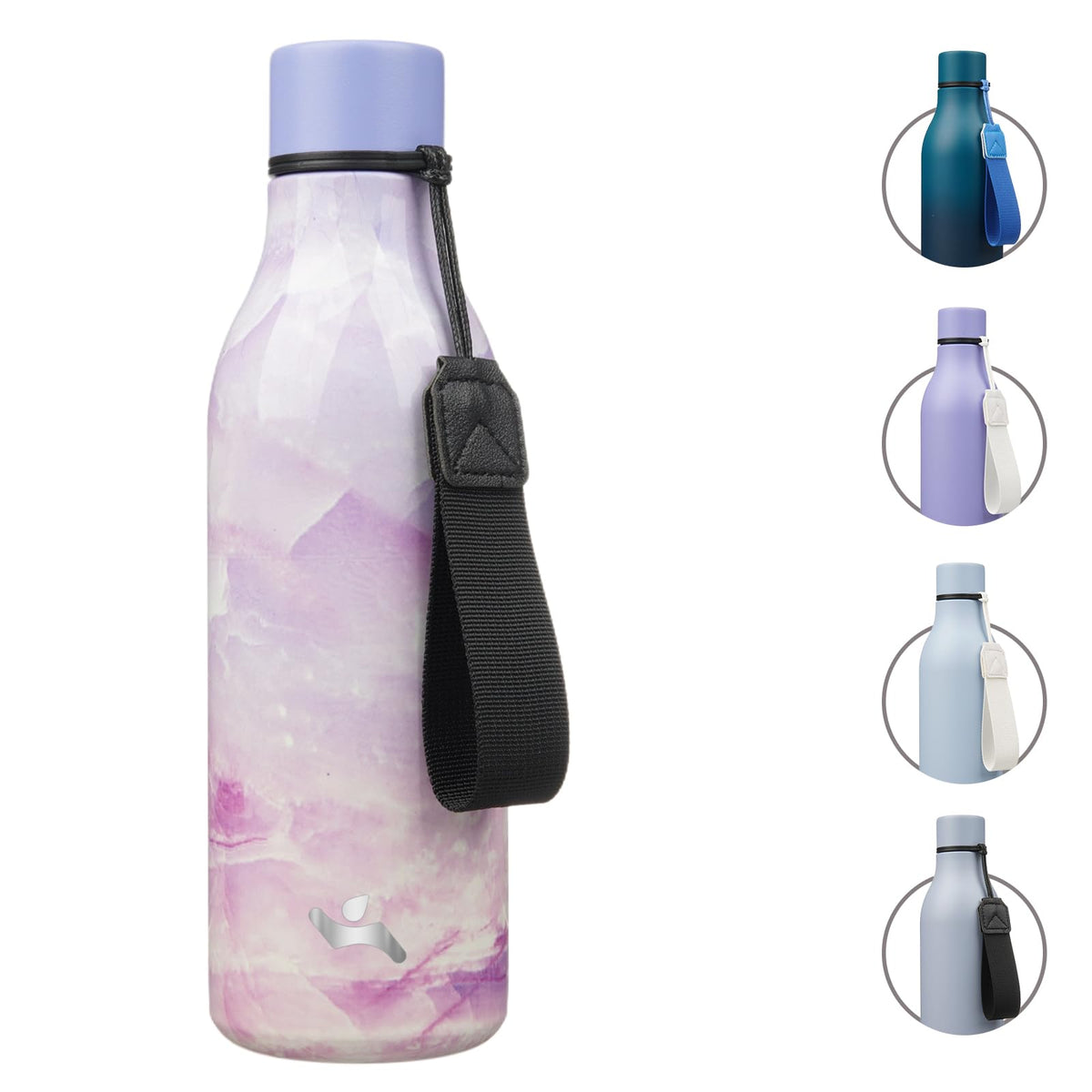 Konokyo Insulated Water Bottle with Strap,18 oz Double Wall Stainless Steel Vacuum Bottles Metal Water Flask,Macaron Green