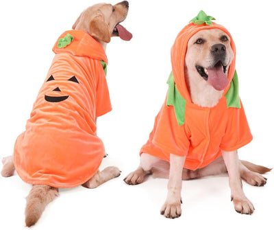 FLAdorepet Halloween Large Dog Pumpkin Costume Outfits Party Dress Up,3XL