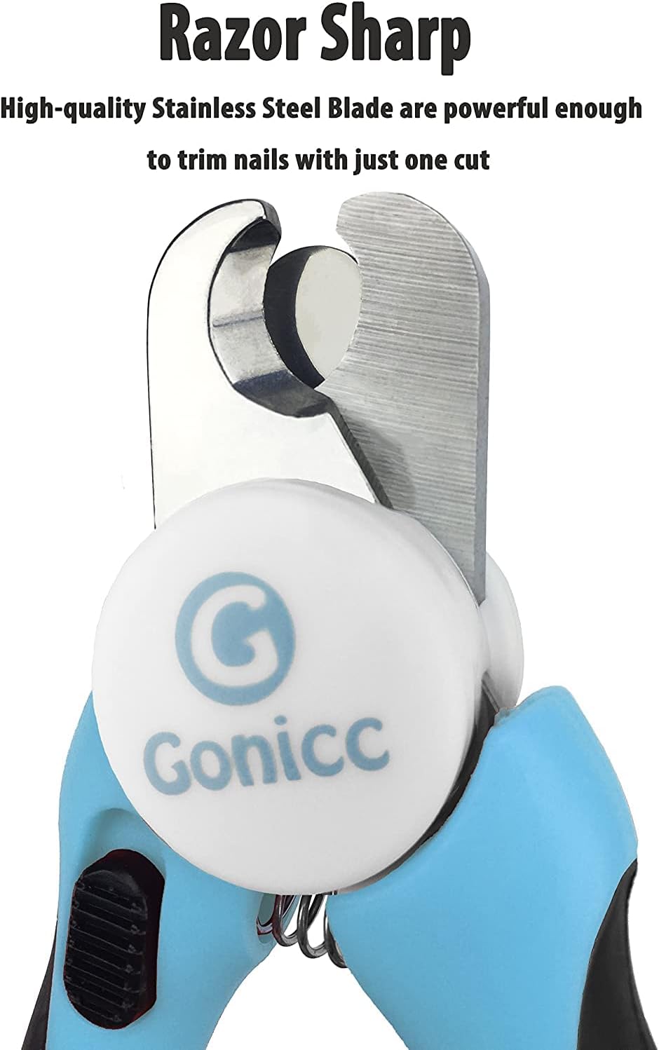 gonicc Professional Dog & Cat Pets Nail Clippers & Trimmers | With Safety Guard to Avoid Overcutting, Free Nail File, Razor Sharp Blade - Professional Grooming Tool for Pets