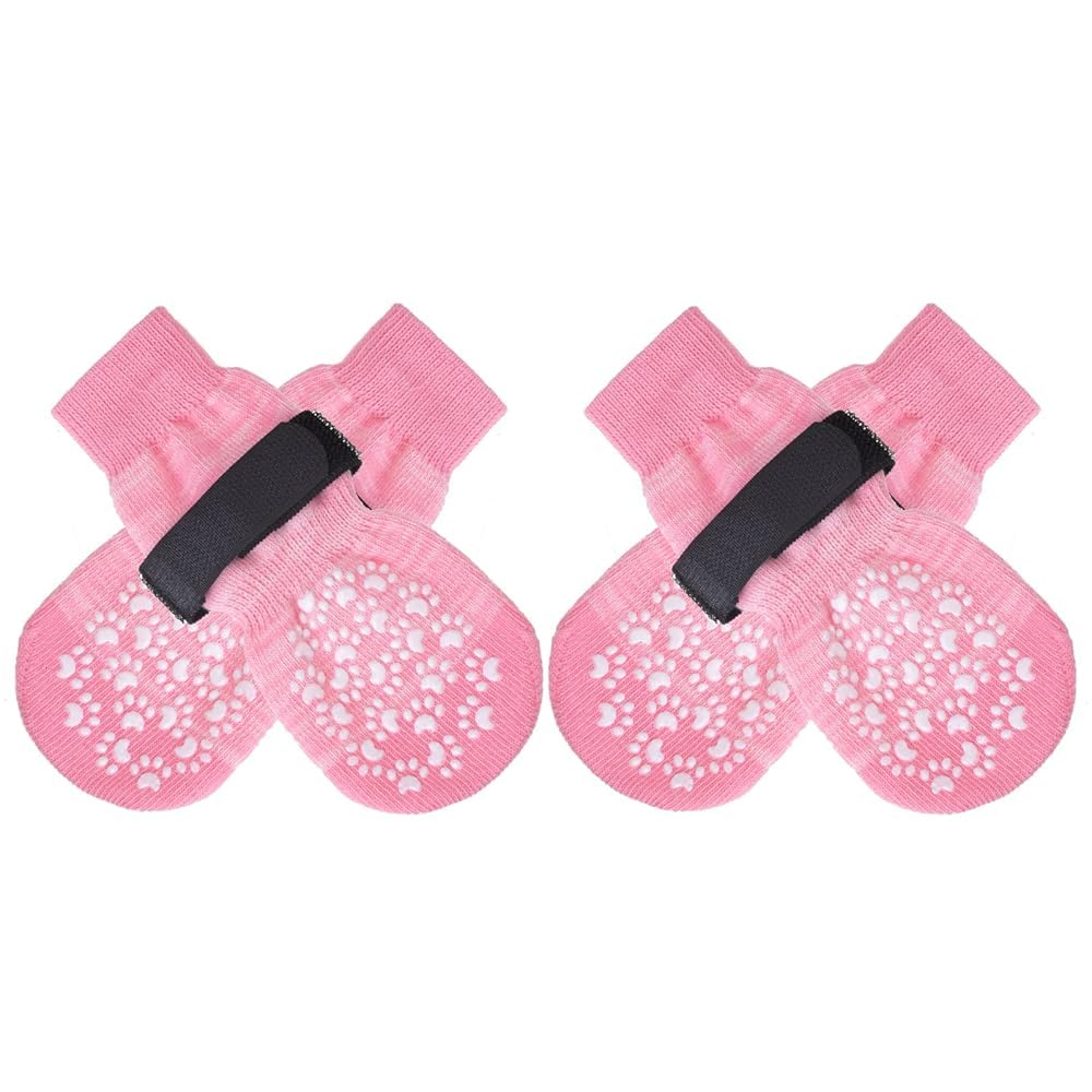 Anti Slip Dog Socks to Prevent Licking Paws, Dog Shoes for Hot Pavement, Dog Booties for Small Medium Large Senior Dogs, Traction Control Boots & Paw Protectors for Hardwood Floors