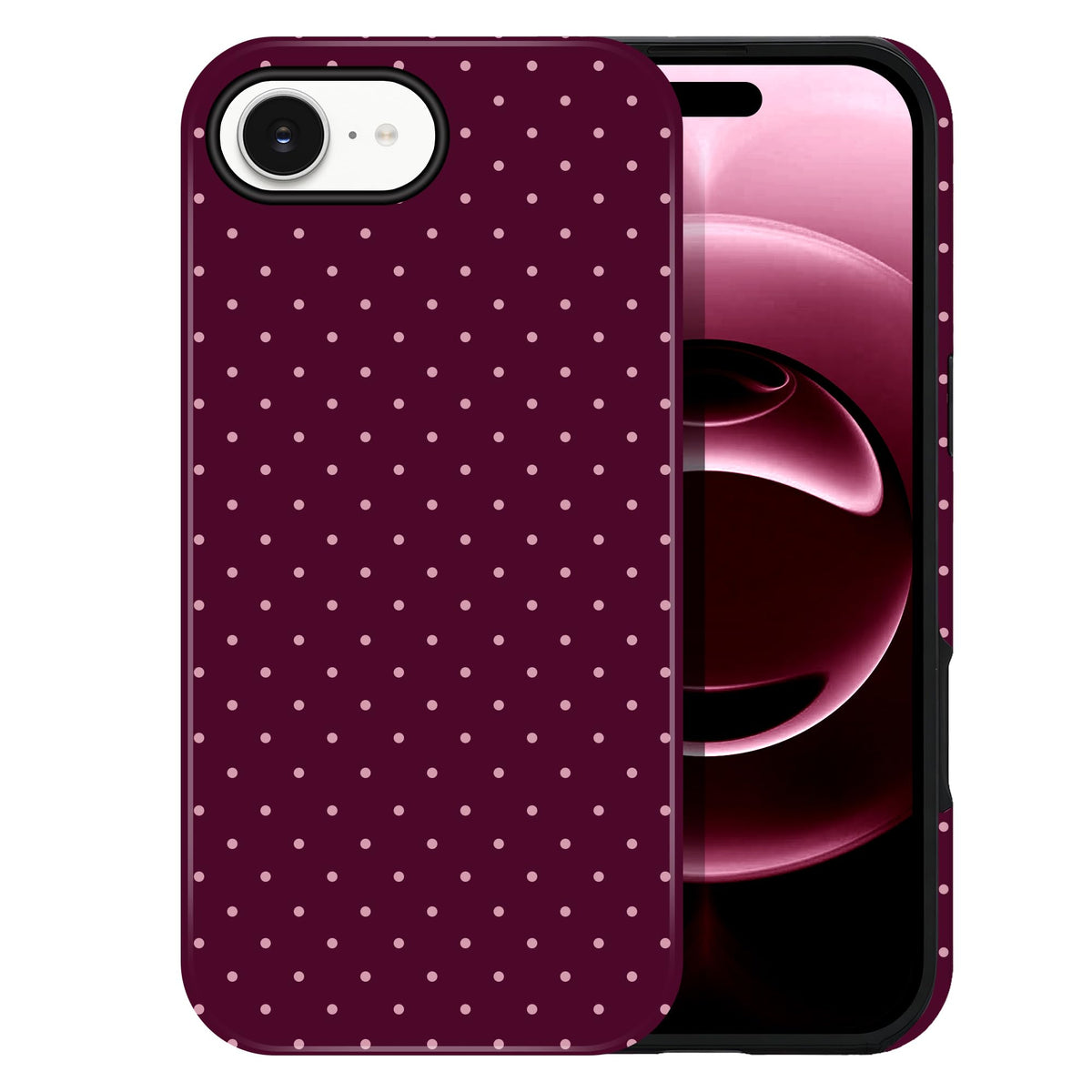 Polka Dot Pattern Phone Case for iPhone 13/14 6.1", Wine