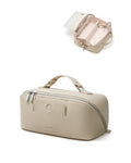 EACHY Travel Makeup Bag, Large Capacity Cosmetic Bag for Women, Waterproof PU Leather, Flat Open Portable Toiletry Bag for Skincare, Brushes & Travel Essentials