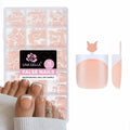 UNA GELLA French Toe Nail Press Ons, Pre-Etched 15 Sizes Sharp Square Berry Pink 180Pcs Press On Toenails False Toes Soft Gel Square Full Cover Fake Toenails for Nail Extensions DIY Salon Pedicure