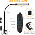 Voncerus LED Desk Lamp with Clamp, Clip on Lights for Home Office, Black