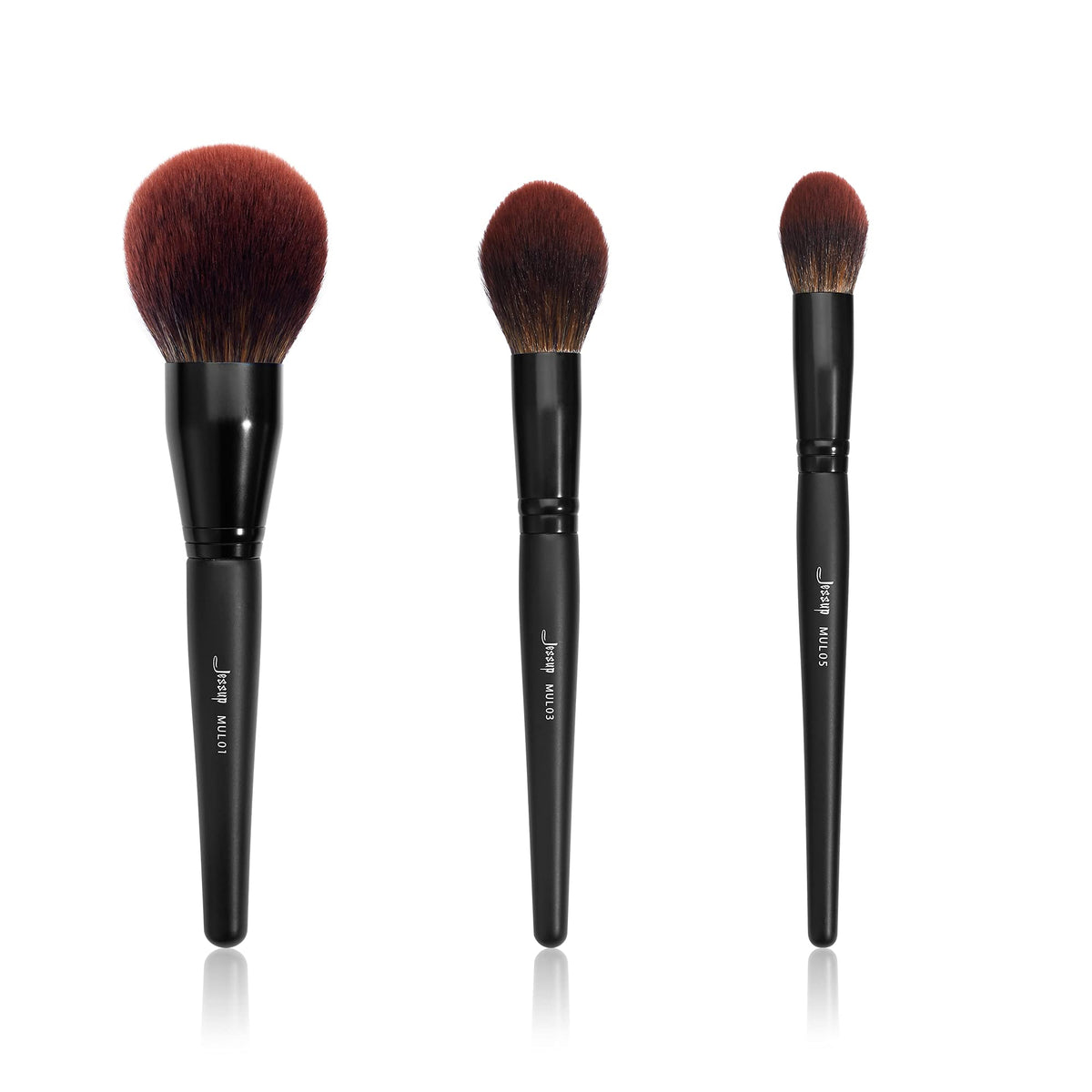 Jessup Makeup Brushes Set Premium Synthetic Powder Foundation Highlight Concealer Eyeshadow Blending Eyebrow Liner Spoolie Brush Set Black 21pcs T271