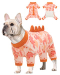 CuteBone Dinosaur Costume Dog Pajamas, Stretchy Spandex Crystal Velvet Sleepwear Coat for Small Dogs, Soft & Warm Pet Outfit Clothes for Cold Weather, Cozy Pullover Design COSP05XXL