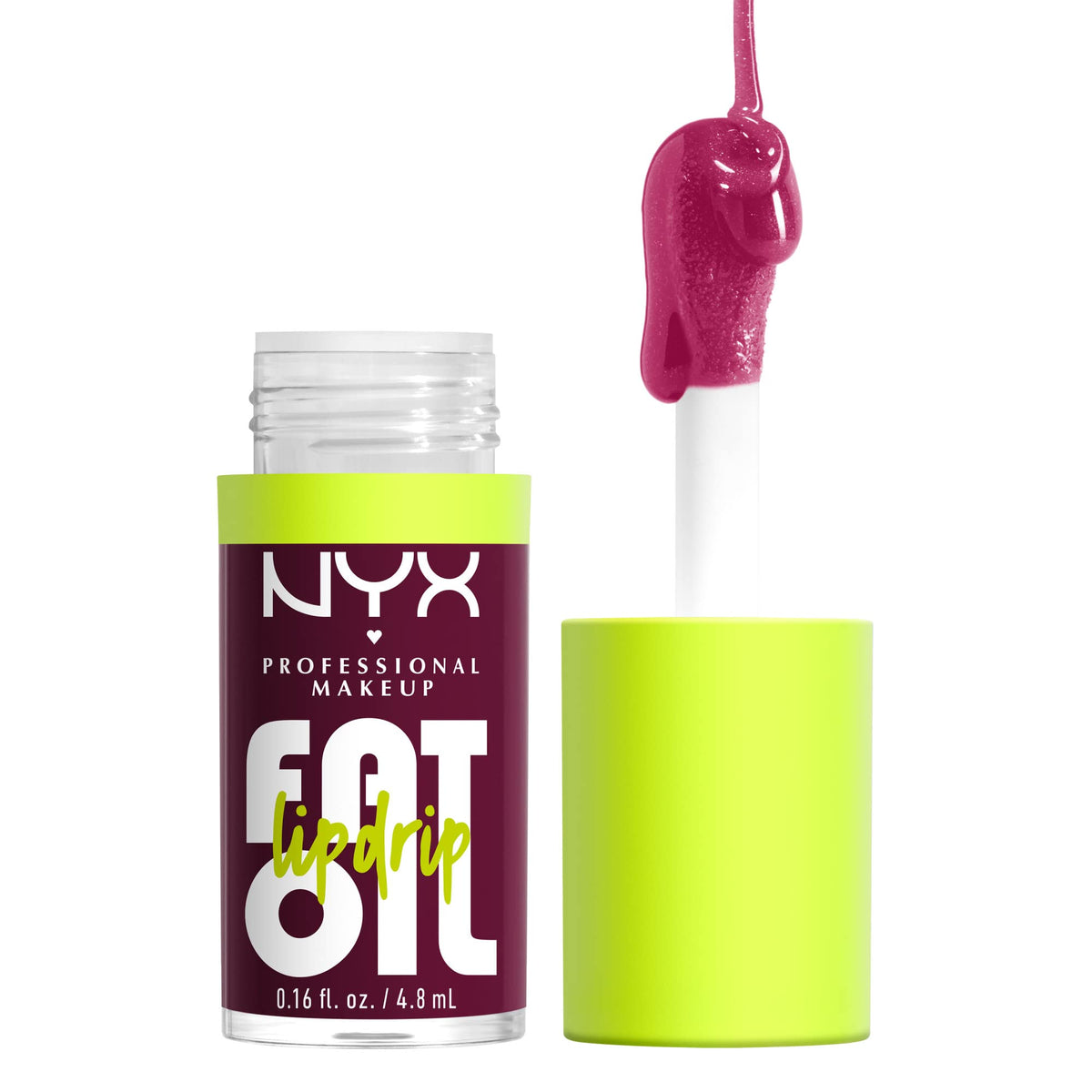 NYX PROFESSIONAL MAKEUP Fat Oil Lip Drip, Moisturizing Lip Oil Gloss, Vegan Tinted Formula, Up to 12 HR Hydration - Newsfeed (Rose Nude)
