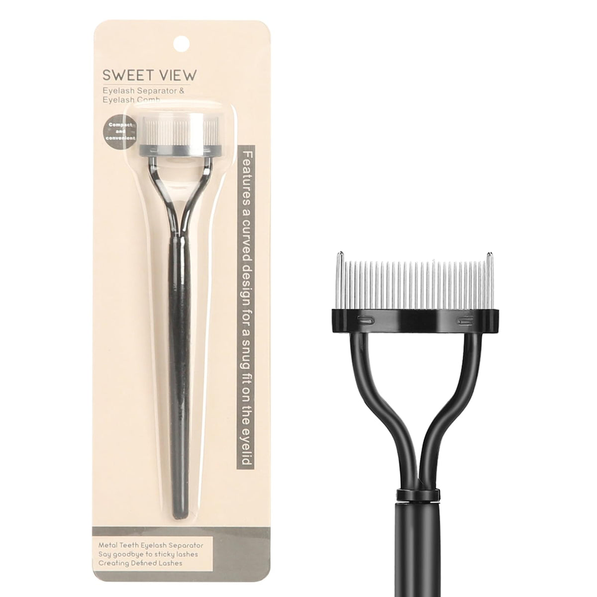 SWEET VIEW Eyelash Comb Lash Separator Tool Brow Brush | Lash Spoolie Professional Eye Makeup Tools