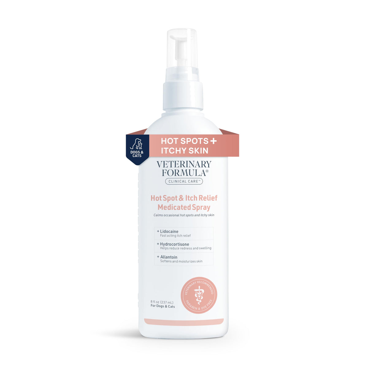 Veterinary Formula Clinical Care Hot Spot & Itch Relief Medicated Shampoo for Dogs and Cats 16oz – Helps Alleviate Sensitive Skin, Scratching, and Licking of Coat