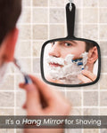 PROTECLE Hand Mirror, 10.3" L x 7.4" W Salon Barber Hairdressing Handheld Mirror with Handle, Square Black | Hand Mirrors with Handle, Barber Accessories, Hair Salon Supplies, Distortion-Free Glass, Makeup Mirror for Women Men