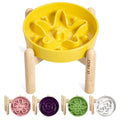 LE TAUCI Dog Bowls Slow Feeder Ceramic, 1.5 Cup Slow Feeding Bowl for Small and Medium Breed, Puzzle Dog Food Bowl for Fast Eater, Maze Purple
