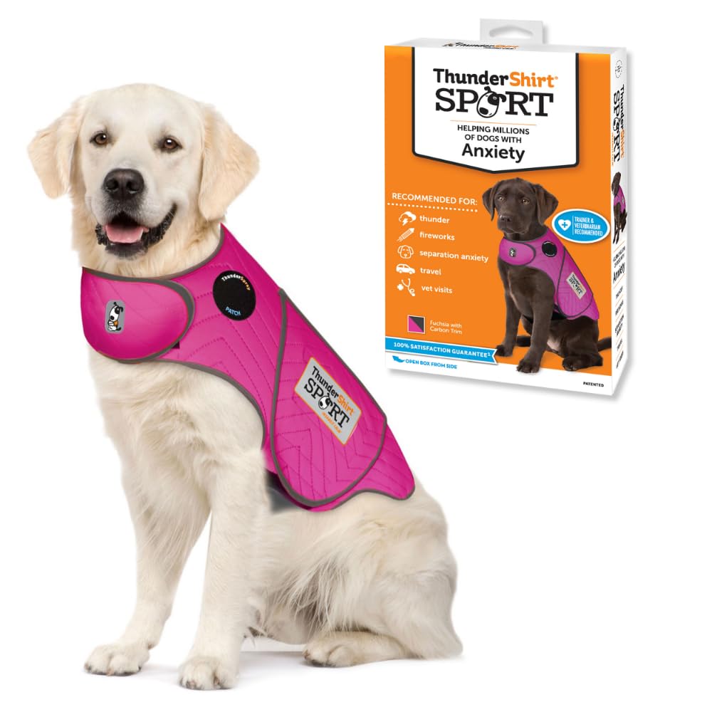 ThunderShirt for Dogs, Large, Fuchsia Sport - Dog Anxiety Relief Calming Vest