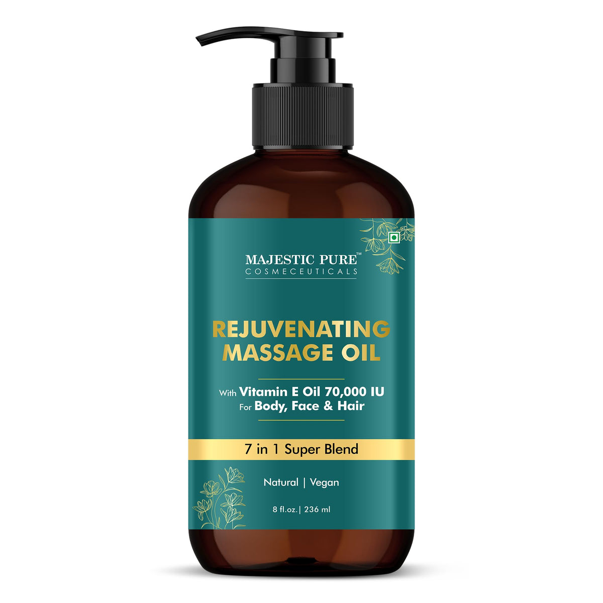 Majestic Pure Firming Body Massage Oil- Helps Smooth the Appearance of Cellulite & Improve Skin Texture- Natural Oils with Collagen- Refreshing Aromatherapy Body Oil for Legs & Full Body - 8 fl oz
