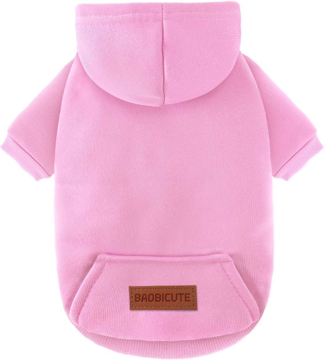 2 Pack Dog Hoodie Warm Hood Dog Sweater Cold Weather Small Dogs Sweatshirt Comfort Pet Clothes for Small Medium Dogs with Pockets Cats Chihuahua Clothes for Male Female Girl Boy Sporty Daily Wear
