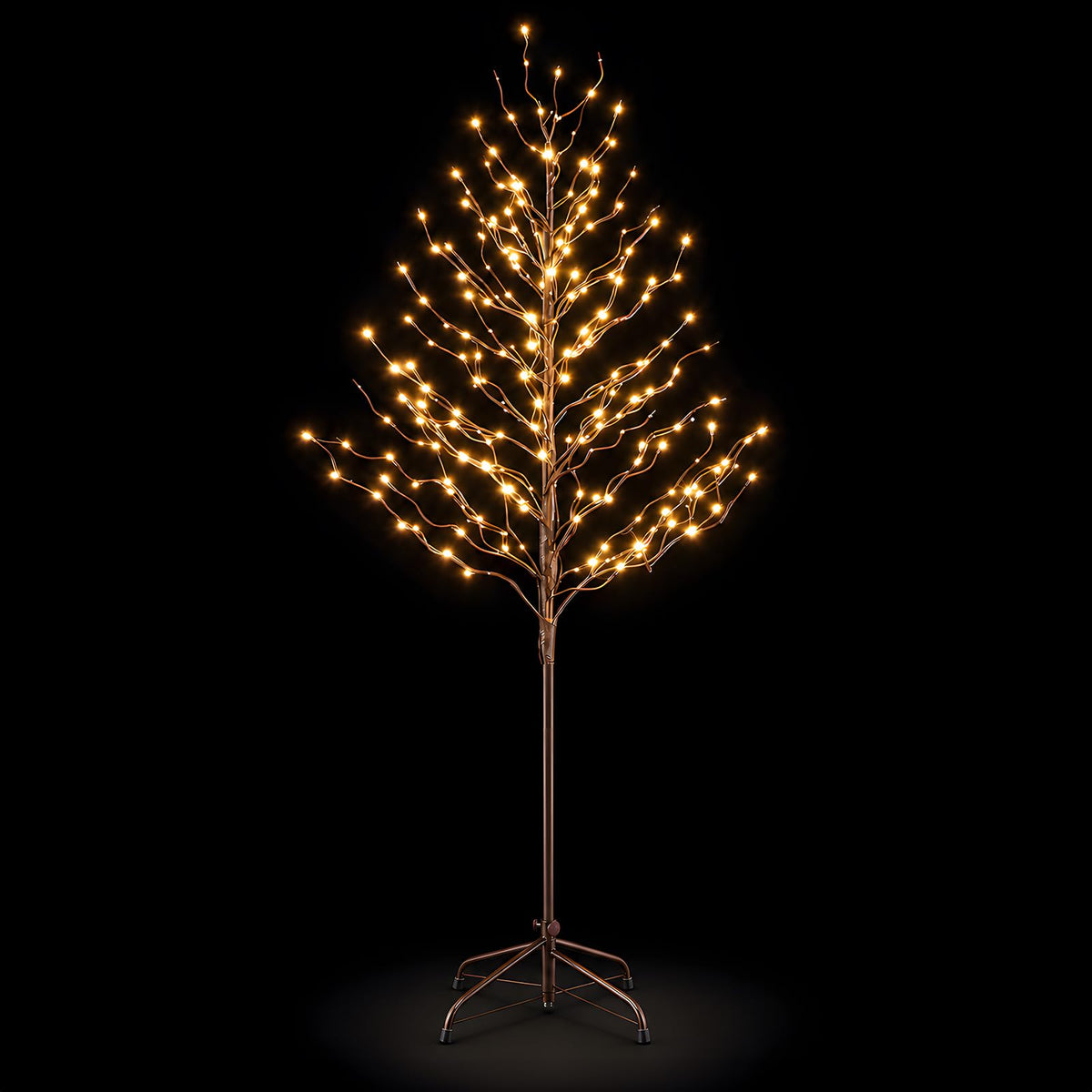 DUMOS 5 Ft Lighted Star Christmas Twig Tree with 200 LED Lights, Xmas Decor