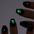 CurvLife Short Square Halloween Glow-in-the-Dark Press On Nails