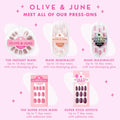 Olive & June Super Stick Press-On Nails, Gelato Pink, Short, Round | No glue needed; 32 non-toxic tab nails in 16 sizes, easy on-off, non-damaging, 7-day wear; salon-quality mani at home