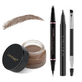 LAVONE Eyebrow Pen Makeup Kit, with Waterproof Eyebrow Pencil, Eyeliner, Pomade, and Brow Brush, Smudge-Proof and Long Lasting, Create Full and Natural Brows, Dark Brown