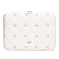 Puffy Laptop Sleeve 13 Inch Cute Quilted Laptop Protective Case Padded Floral Computer Sleeve for MacBook (A-Blue, 13 Inch)