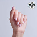 Kiss Core, Press On Nails, Nail glue included, 'Euphonious', Pink, Short Size, Almond Shape, Includes 32 Nails, 2g Glue, 1 Manicure Stick, 1 Mini File