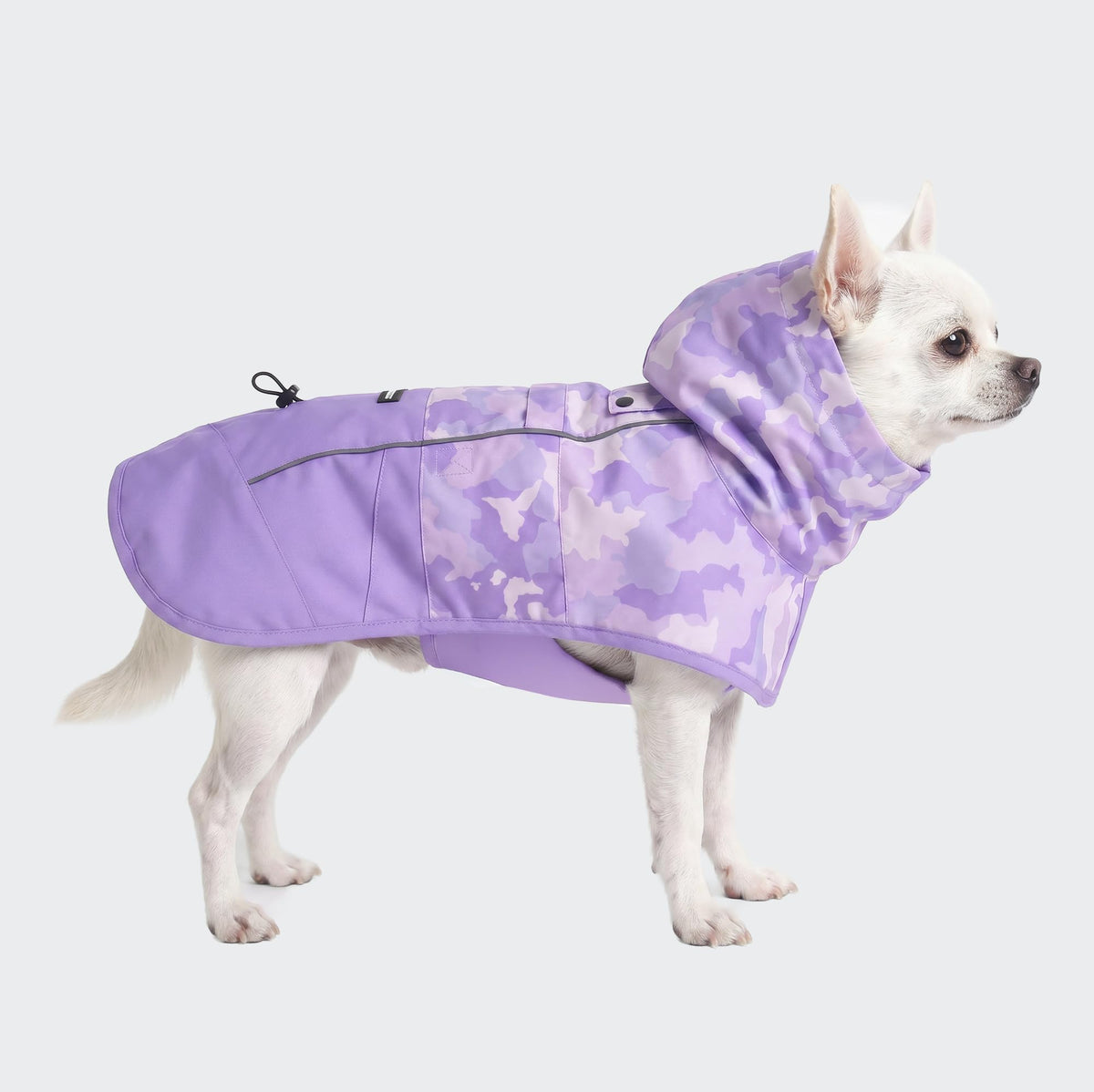 Spark Paws Dog Raincoat, Waterproof Windproof Rain Jacket, for Small Medium Large Extra Large Dogs, Reflective Breathable Full-Body Coverage Dry Suit - Neon White Navy Blue, 2XL