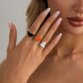 MALOYANVE 3Pcs Halloween Rings Set Pumpkin Ghost Bat Enamel Open Ring