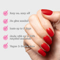 Olive & June Super Stick Press-On Nails, Lollipop Cherry Red, Short, Round | No glue needed; 32 non-toxic tab nails in 16 sizes, easy on-off, non-damaging, 7-day wear; salon-quality mani at home