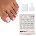 Glamnetic Press On Toenails - Natural Fake Nails | Cherry Red Chrome Press On Toenails, Salon Quality Press On Nails Kit with Glue | Cherry Glaze - 32 Nail Set in 16 Sizes