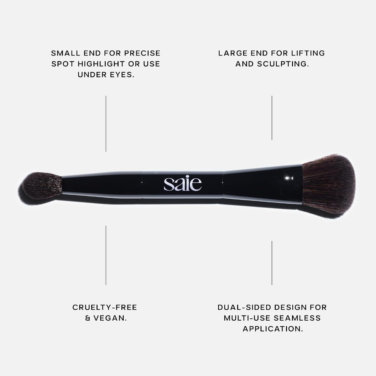 Saie The Double Makeup Brush to Highlight, Sculpt & Conceal (1 ct)