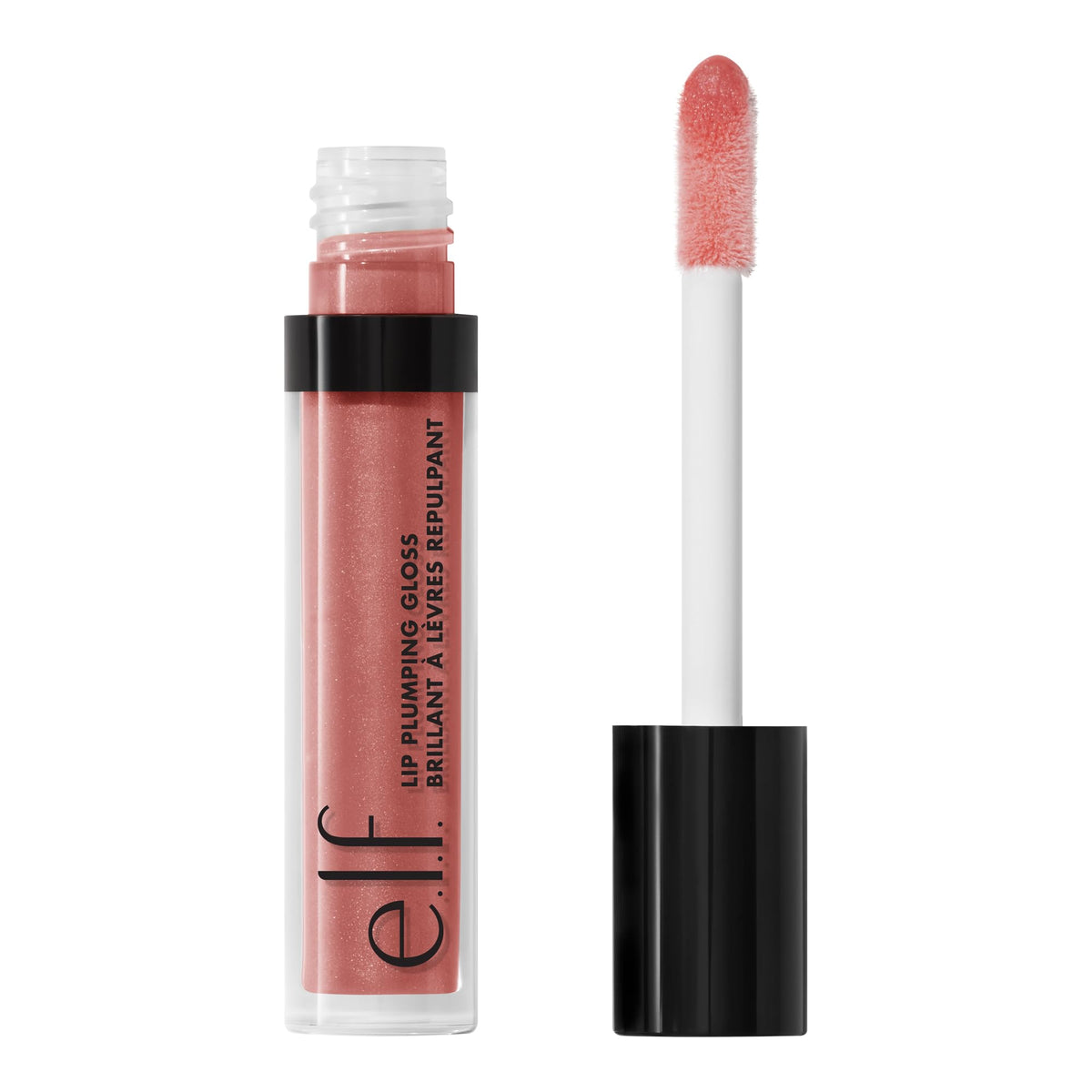 e.l.f. Lip Plumping Gloss, High-Shine Sheer Color, Hydrates & Creates Fuller Lips With Vitamin E, Vegan & Cruelty-Free, Mocha Twist, 0.1 Fl Oz