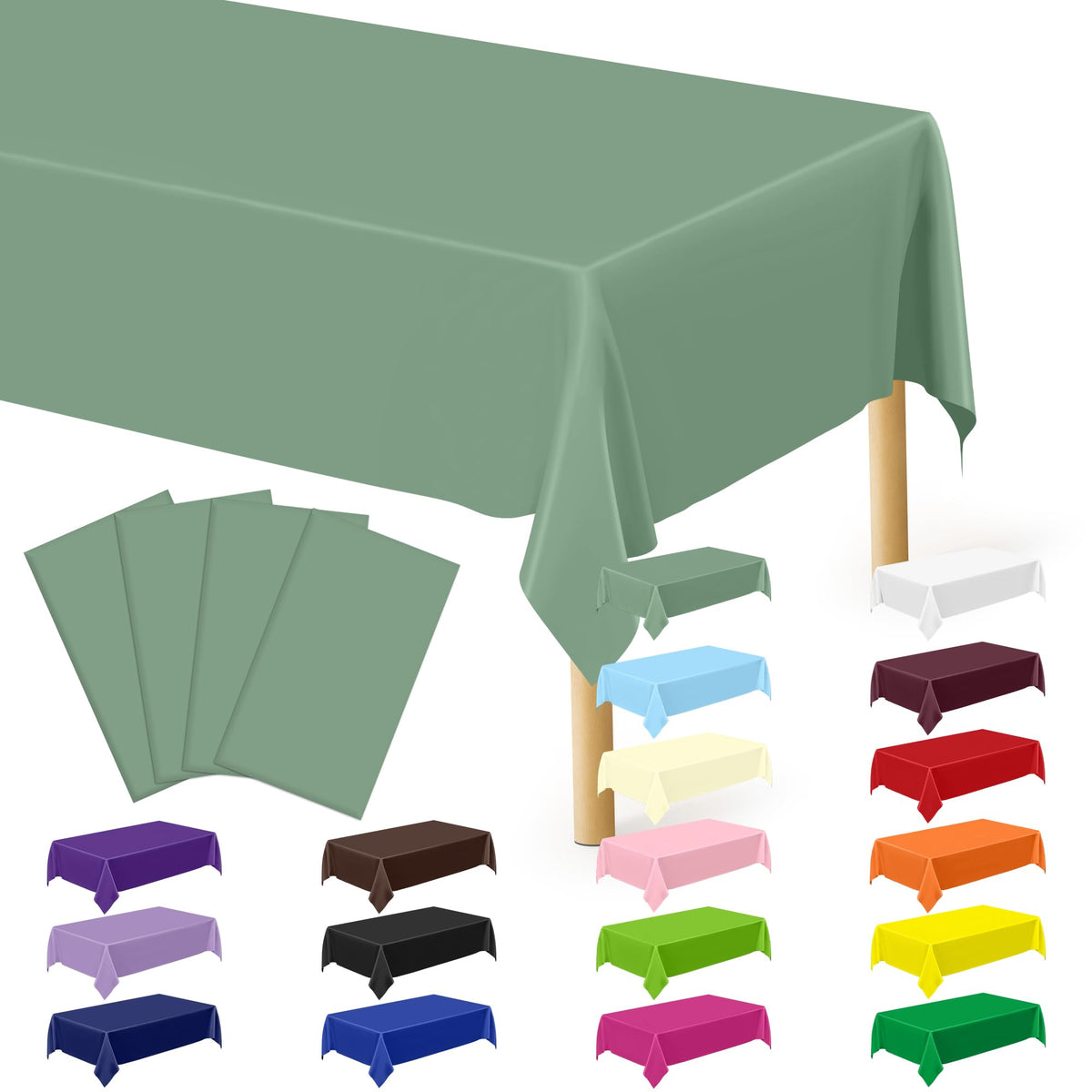 3 Pack Thanksgiving Tablecloths, 108" x 54" Disposable Turkey Table Cloth