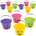 Fun Express Halloween Plastic Pumpkins Jack O Lantern Bucket Set of 12