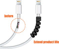 Jetec 12 Pcs Charging Cable Protector Silicone Spiral Charger Cable Saver