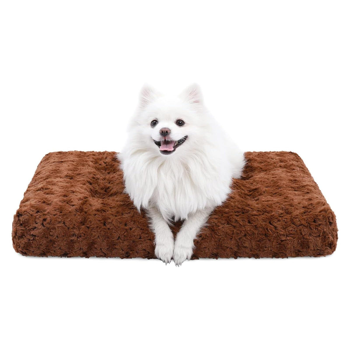 KSIIA Washable Dog Bed Deluxe Plush Dog Crate Beds Comfy Kennel Pad Anti-Slip Pet Sleeping Mat for Large, Jumbo, Medium, Small Dogs Breeds, 41" x 27", Gray